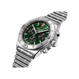 Breitling Chronomat B01 42mm Green Dial Silver Steel Strap Watch for Men - AB01343A1L1A1