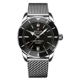 Breitling Superocean Heritage B20 Automatic 42 Black Dial Silver Mesh Bracelet Watch for Men - AB2010121B1A1