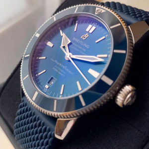 Breitling Superocean Heritage B20 Automatic 46 Blue Dial Blue Mesh Bracelet Watch for Men - AB2020161C1S1