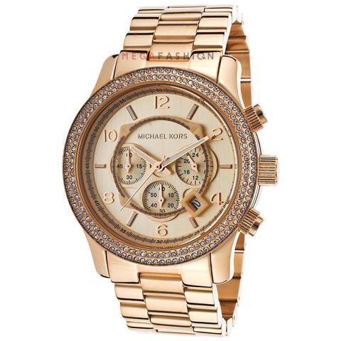 Michael Kors Dylan Rose Gold Dial Rose Gold Steel Strap Watch for Women - MK5576