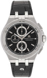 Maurice Lacroix Aikon Chronograph Black Dial Black Leather Strap Watch for Men - AI1018-SS001-330-1