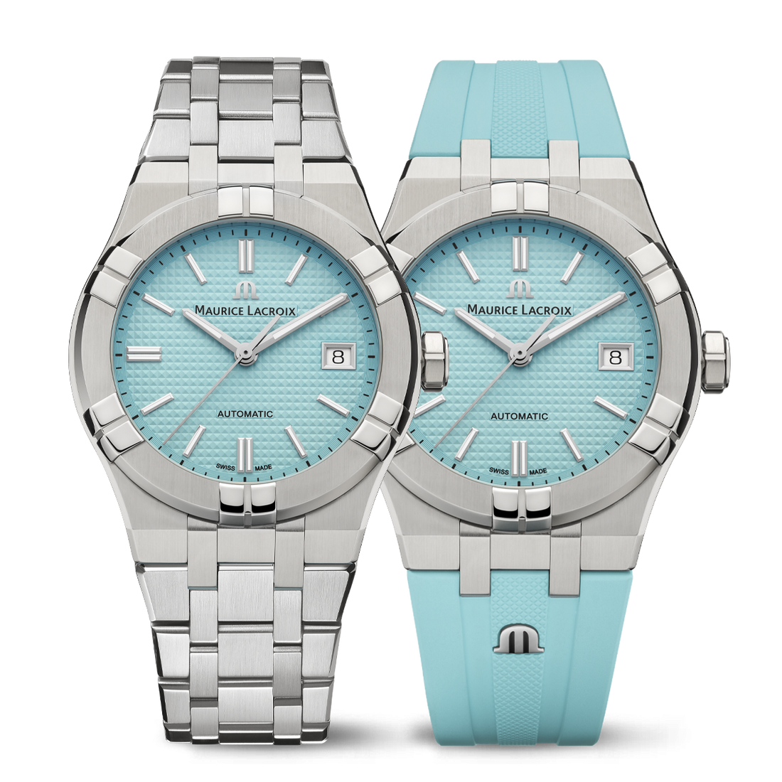 Maurice Lacroix Aikon Automatic Limited Summer Edition Blue Dial Silver Steel Strap Watch For Men - AI6008-SS00F-431-1