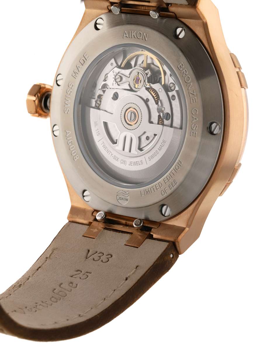 Maurice Lacroix Aikon Automatic Brown Dial Brown Leather Strap Watch For Men - AI6008-BRZ01-730-3