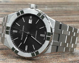 Maurice Lacroix Aikon Automatic Black Dial Silver Steel Strap Watch For Men - AI6008-SS002-330-1