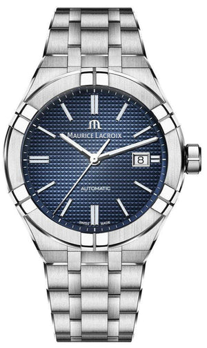 Maurice Lacroix Aikon Automatic Blue Dial Silver Steel Strap Watch For Men - AI6008-SS002-430-1