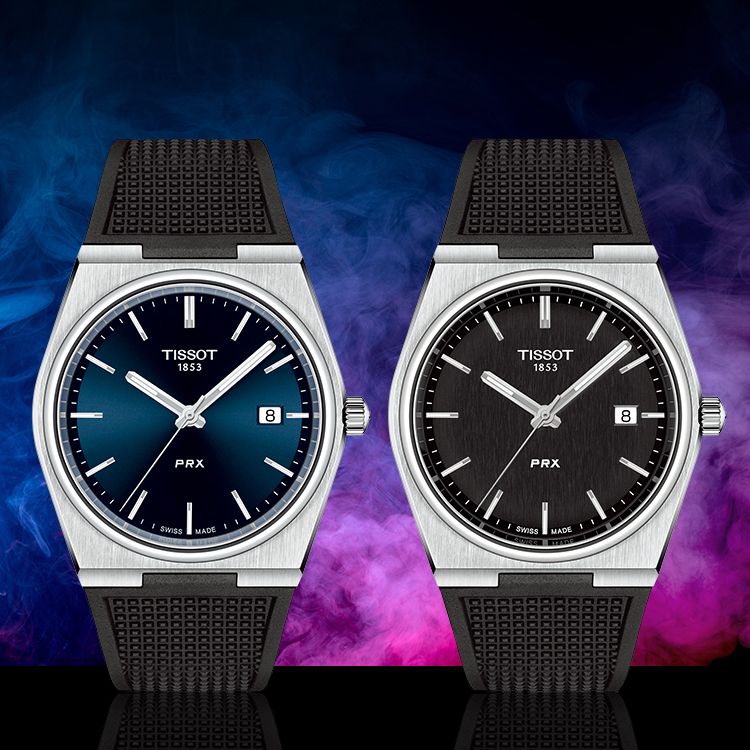 Tissot PRX Quartz Black Dial Black Leather Strap Watch For Men - T137.410.17.051.00