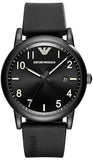 Emporio Armani Luigi Quartz Black Dial Black Silicon Strap Watch For Men - AR11071