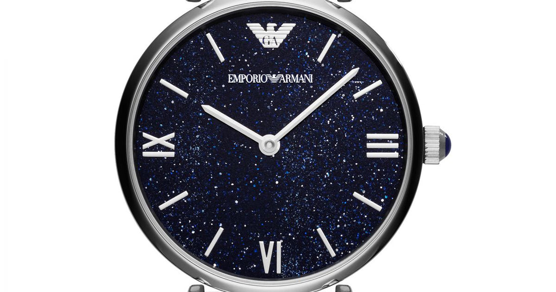 Emporio Armani Gianni T Bar Dark Blue Dial Silver Stainless Steel Watch For Women - AR11091