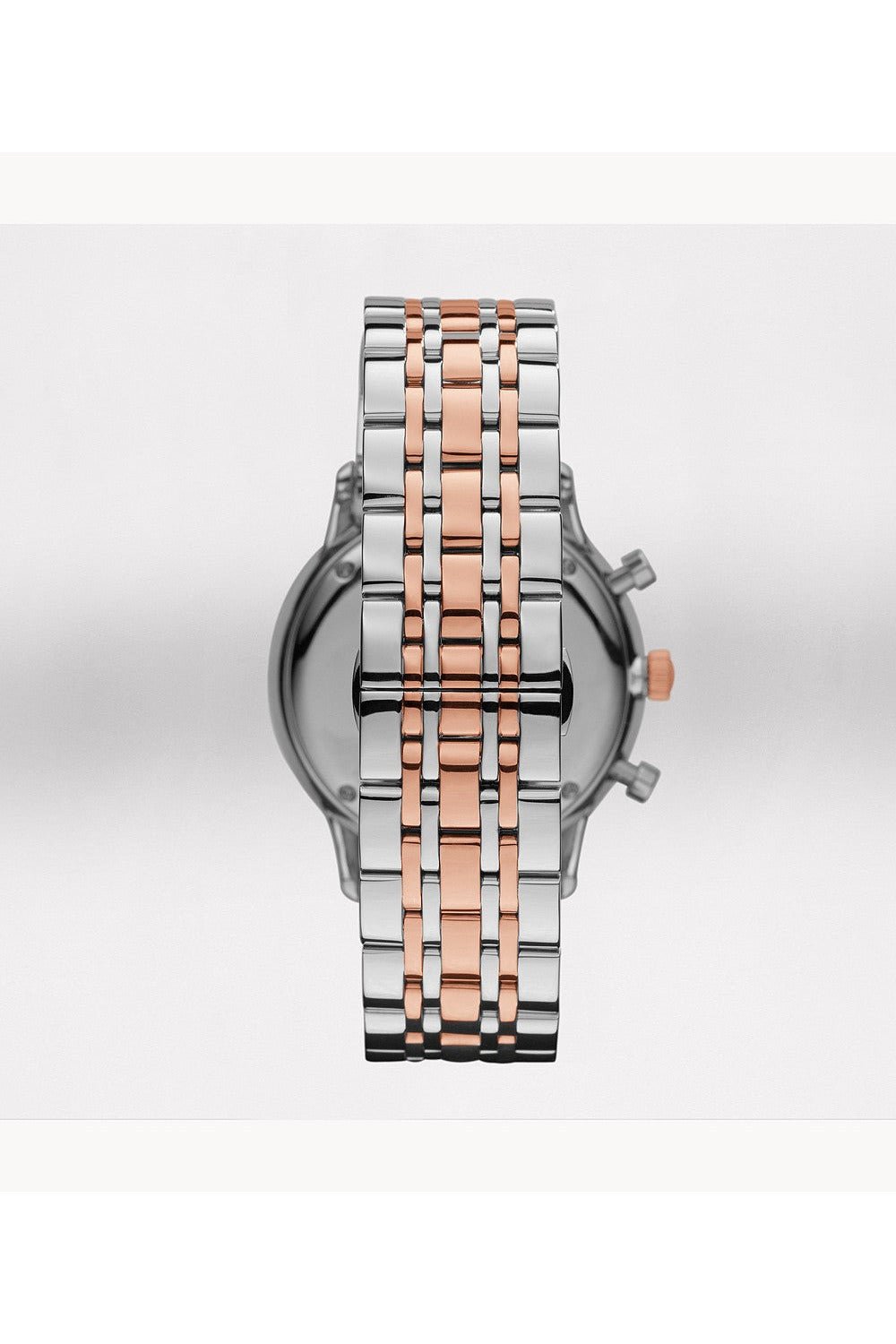 Emporio Armani Chronograph White Dial Two Tone Steel Strap Watch For Men - AR0399