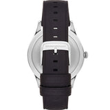 Emporio Armani Lambda Classic Quartz Black Dial Black Leather Strap Watch For Men - AR11020