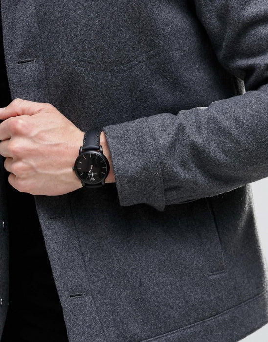 Emporio Armani Luigi Chronograph Black Dial Black Rubber Strap Watch For Men - AR11024