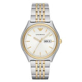 Emporio Armani Cream Dial Two Tone Steel Strap Watch For Men - AR11034