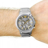 Emporio Armani Quartz Grey Dial Silver Steel Strap Watch For Men - AR11047