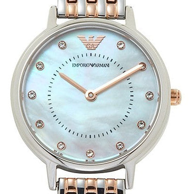 Emporio Armani Mother of Pearl Dial Two Tone Stainless Steel Watch For Women - AR11094