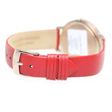 Emporio Armani Kappa Classic Quartz Silver Dial Red Leather Strap Watch For Women - AR11114