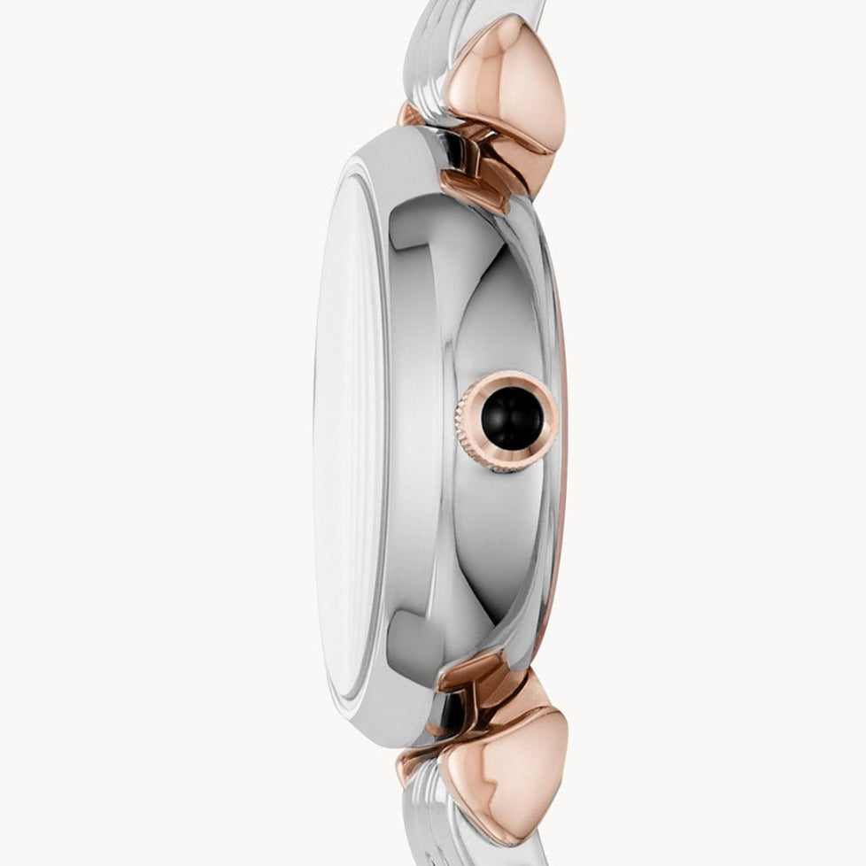 Emporio Armani Gianni T Bar Quartz Blue Dial Two Tone Steel Strap Watch For Women - AR11222