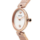 Emporio Armani Arianna White Mother of Pearl Dial Rose Gold Steel Strap Watch For Women - AR11236