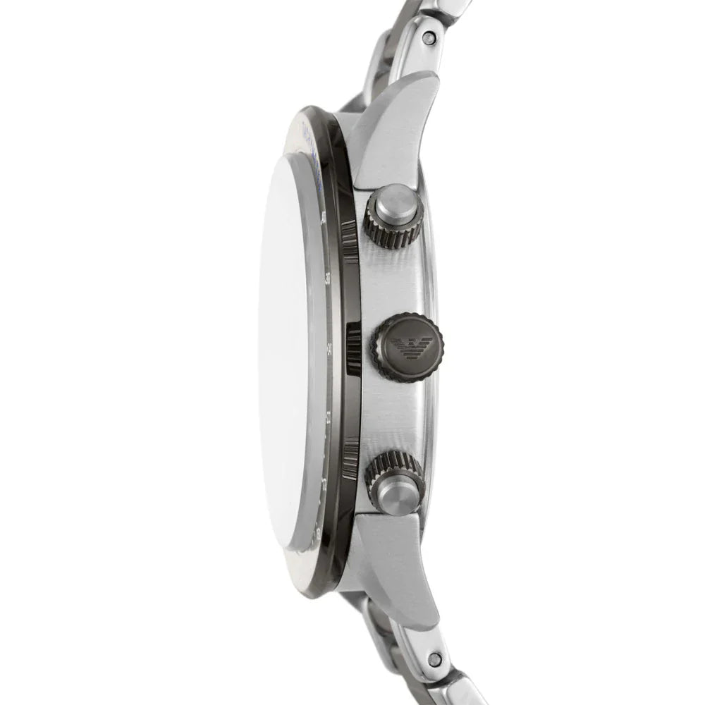 Emporio Armani Chronograph Grey Dial Two Tone Steel Strap Watch For Men - AR11391