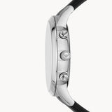 Emporio Armani Giovanni Chronograph Black Dial Black Leather Strap Watch For Men - AR11431