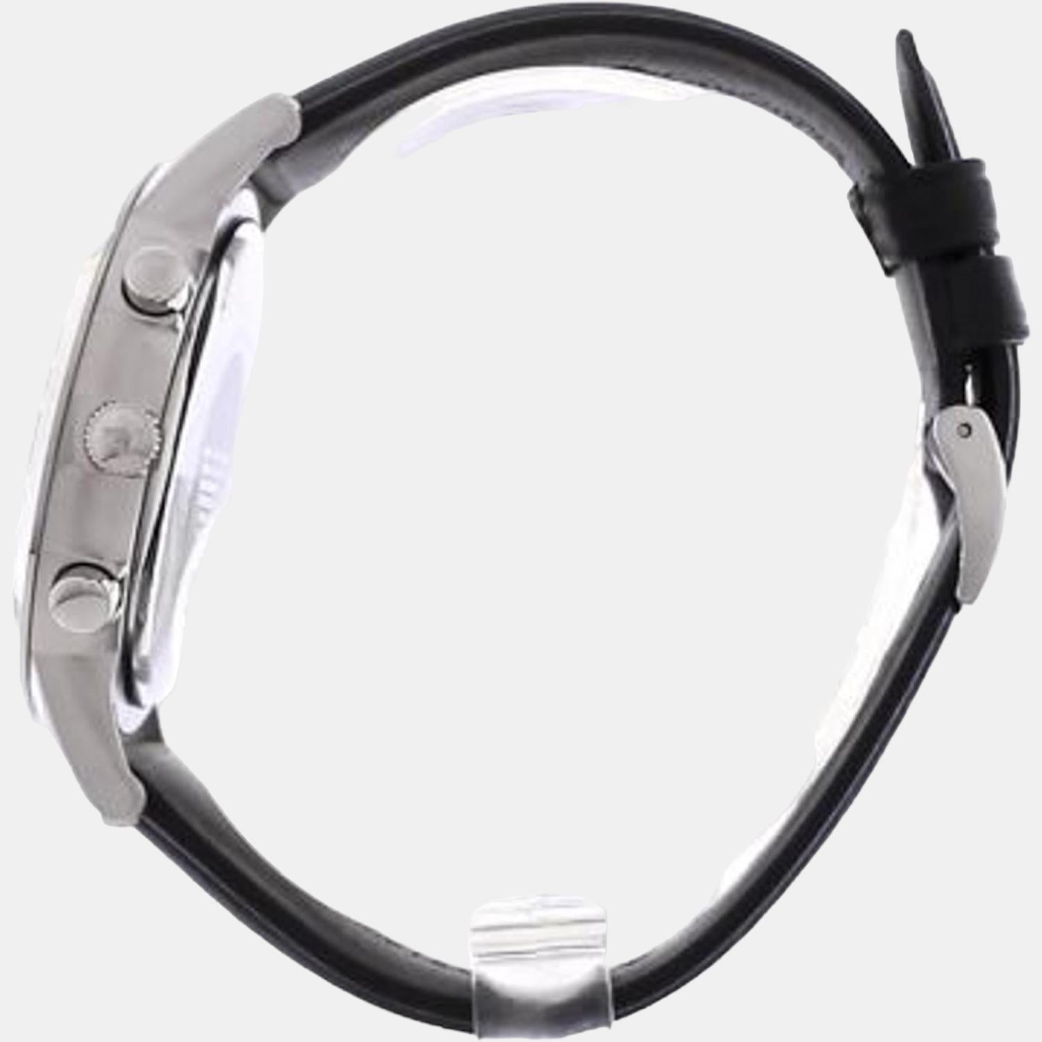 Emporio Armani Giovanni Chronograph Black Dial Black Leather Strap Watch For Men - AR11431