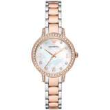 Emporio Armani Cleo Mother of Pearl Dial Two Tone Steel Strap Watch For Women - AR11499
