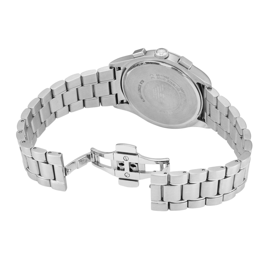 Emporio Armani Paolo Chronograph Black Dial Silver Steel Strap Watch For Men - AR11602