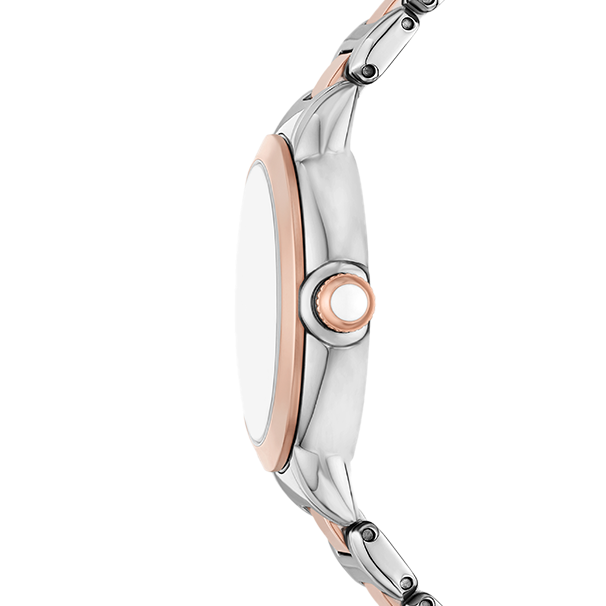 Emporio Armani Mia Three-Hand Analog Crystal Silver Dial Two Tone Steel Strap Watch For Women - AR11643