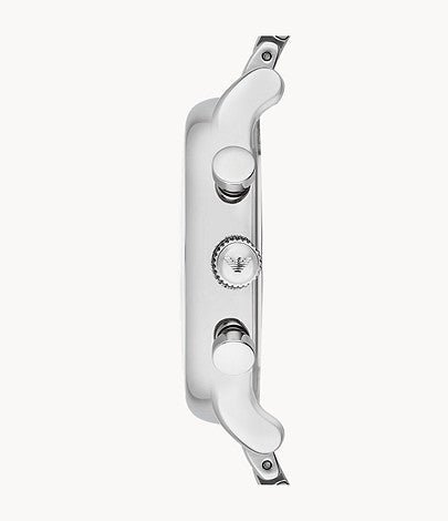 Emporio Armani Chronograph Black Dial Silver Steel Strap Watch For Men - AR1853