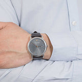 Emporio Armani Luigi Quartz Gray Dial Brown Leather Strap Watch For Men - AR1996