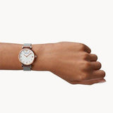 Emporio Armani Retro Mother of Pearl Dial Silver Mesh Bracelet Watch For Women - AR2067