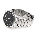 Emporio Armani Luigi Quartz Black Dial Silver Steel Strap Watch For Men - AR2499