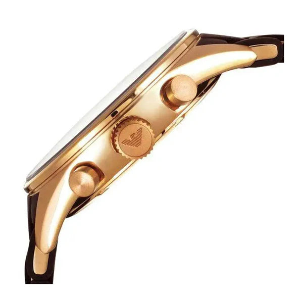 Emporio Armani Sportivo Chronograph Brown Dial Brown Silicone Strap Watch For Men - AR5891