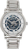 Emporio Armani Meccanico Automatic Silver Dial Silver Steel Strap Watch for Men - AR60006