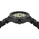 Emporio Armani Sea Explorer Automatic Yellow Dial Black Silicone Strap Watch For Men - AR60085