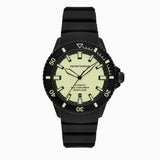 Emporio Armani Sea Explorer Automatic Yellow Dial Black Silicone Strap Watch For Men - AR60085