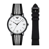 Emporio Armani Kappa Dress White Dial Two Tone NATO Strap Watch For Men - AR80005