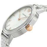 Emporio Armani Interchangeable Analog Mother of Pearl Dial Silver Steel Strap Watch For Women - AR80020