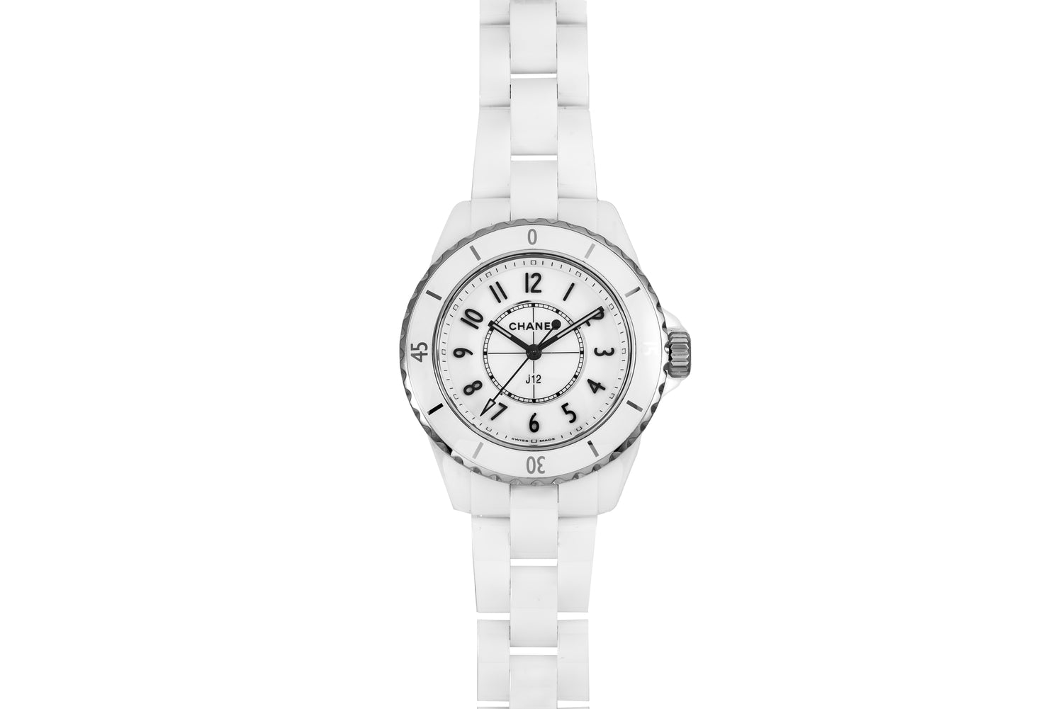 Chanel J12 Quartz White Dial White Steel Strap Watch for Women - J12 H5698