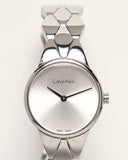 Calvin Klein Snake Silver Dial Silver Steel Strap Watch For Women - K6E23146