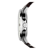 Armani Exchange Whitman Silver Dial Brown Leather Strap Watch For Men - AX2100