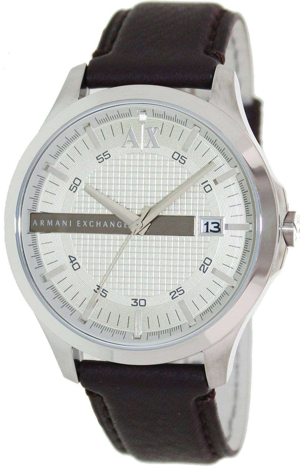 Armani Exchange Whitman Silver Dial Brown Leather Strap Watch For Men - AX2100