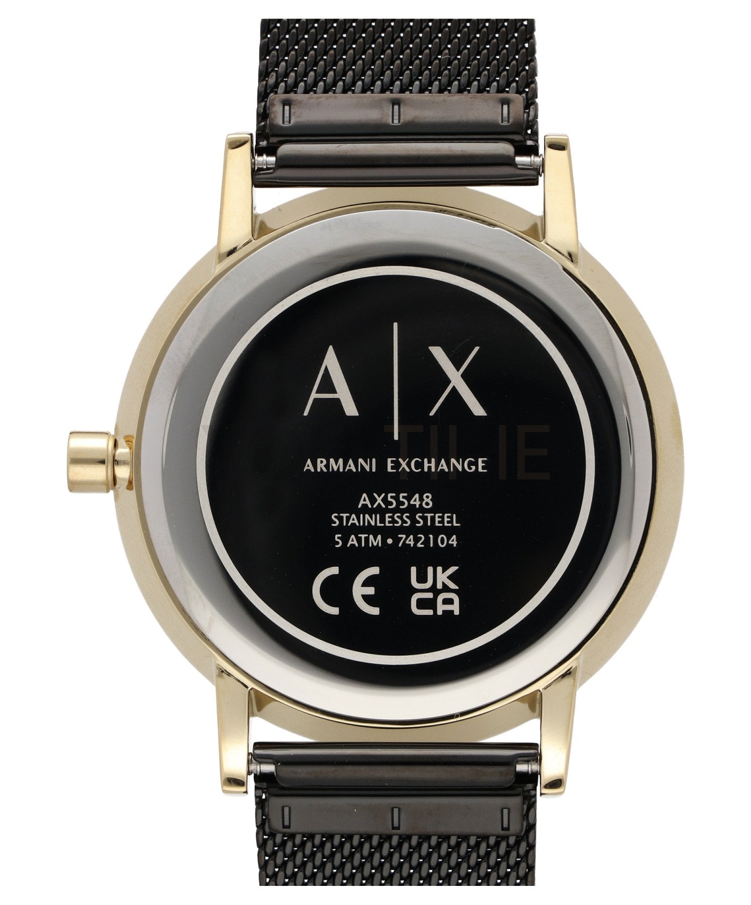 Armani Exchange Lola Three Hand Black Dial Black Mesh Strap Watch For Women - AX5548