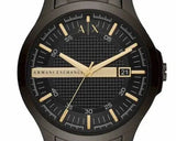 Armani Exchange Hampton Chronograph Black Dial Black Steel Strap Watch For Men - AX2413