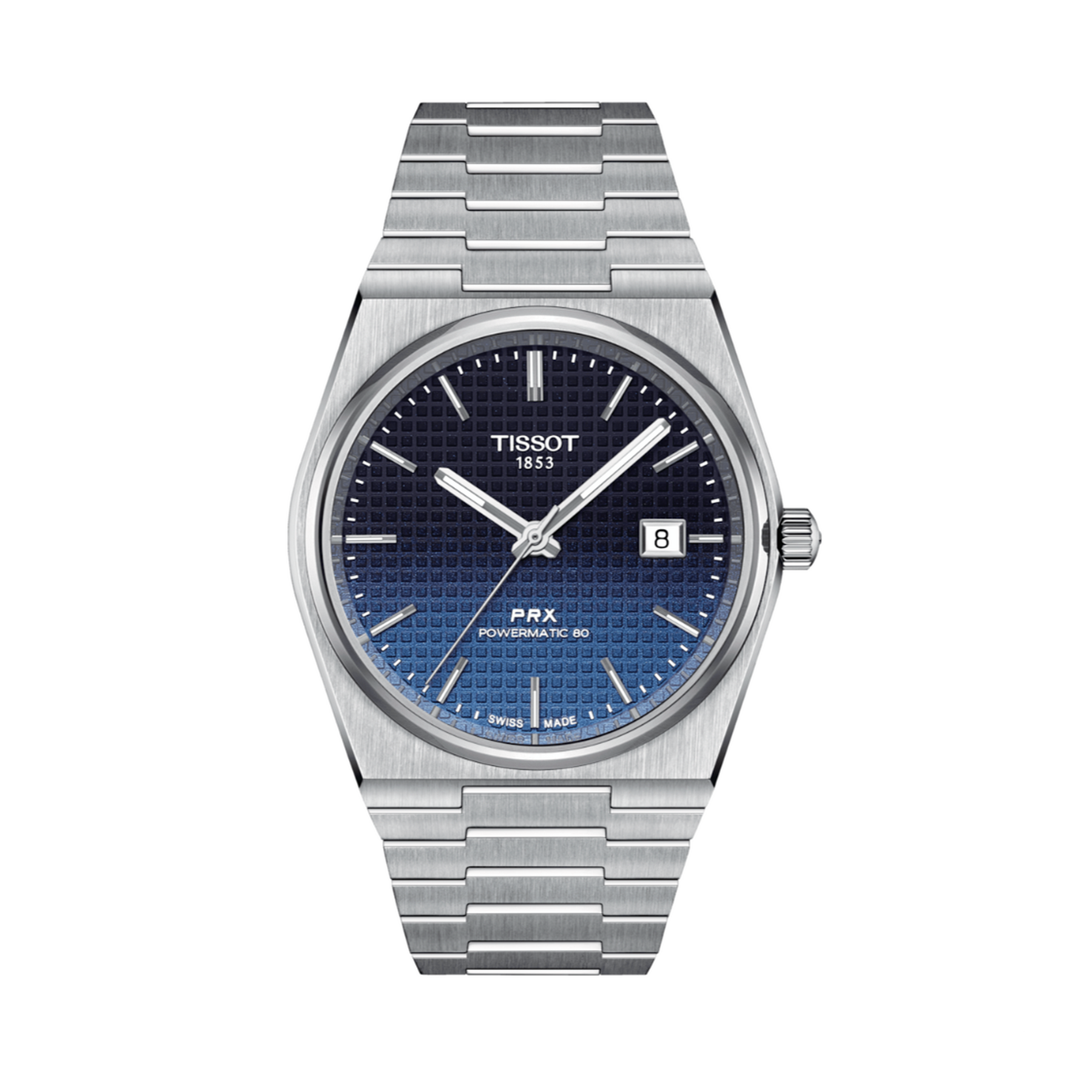 Tissot Powermatic 80 Automatic Gradient Blue Dial Silver Steel Strap Watch for Men - T137.407.11.051.01