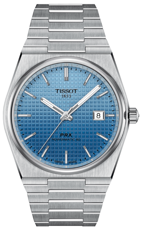 Tissot PRX Powermatic 80 Gradient Blue Dial Silver Steel Strap Watch for Men - T137.407.11.351.01