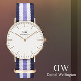 Daniel Wellington Classic Trinity White Dial Three Tone Nylon Strap Watch For Women - 0509DW