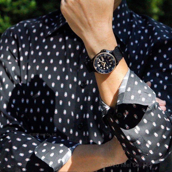 Seiko 5 Sports Automatic Blue Dial Black NATO Strap Watch for Men - SBSA098