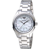 Emporio Armani Valeria Quartz Mother of Pearl Dial Silver Steel Strap Watch For Women - AR11030