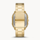 Fossil Inscription Automatic Skeleton Black Dial Gold Steel Strap Watch for Men - BQ2573