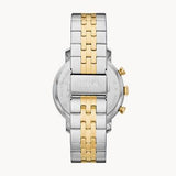 Fossil Boyfriend Chronograph White Dial Two Tone Steel Strap Watch for Women - ES3840